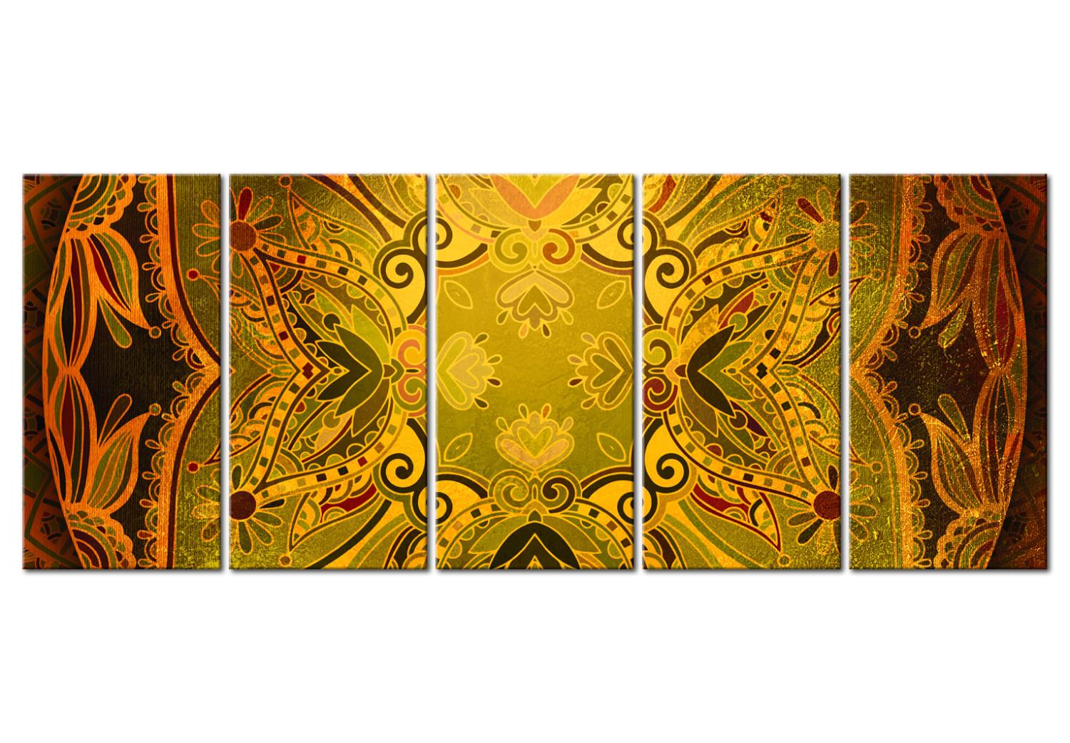 Cuadro Patrón oriental - un fragmento de mandala en cálidos colores otoñales