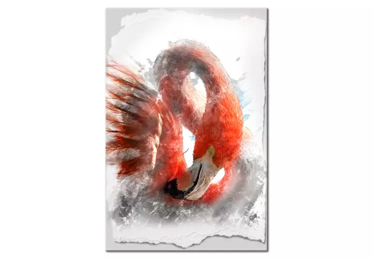 Flamenco rojo (1 pieza) - majestuoso pájaro en fondo blanco