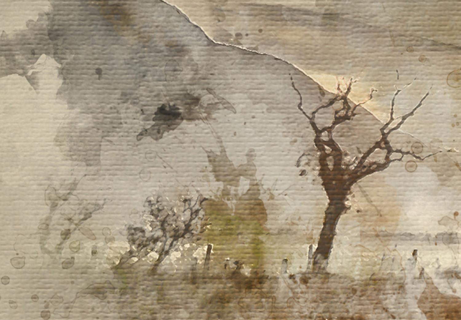 Cuadro Ciervo en el campo (1 pieza) - paisaje rústico con animal