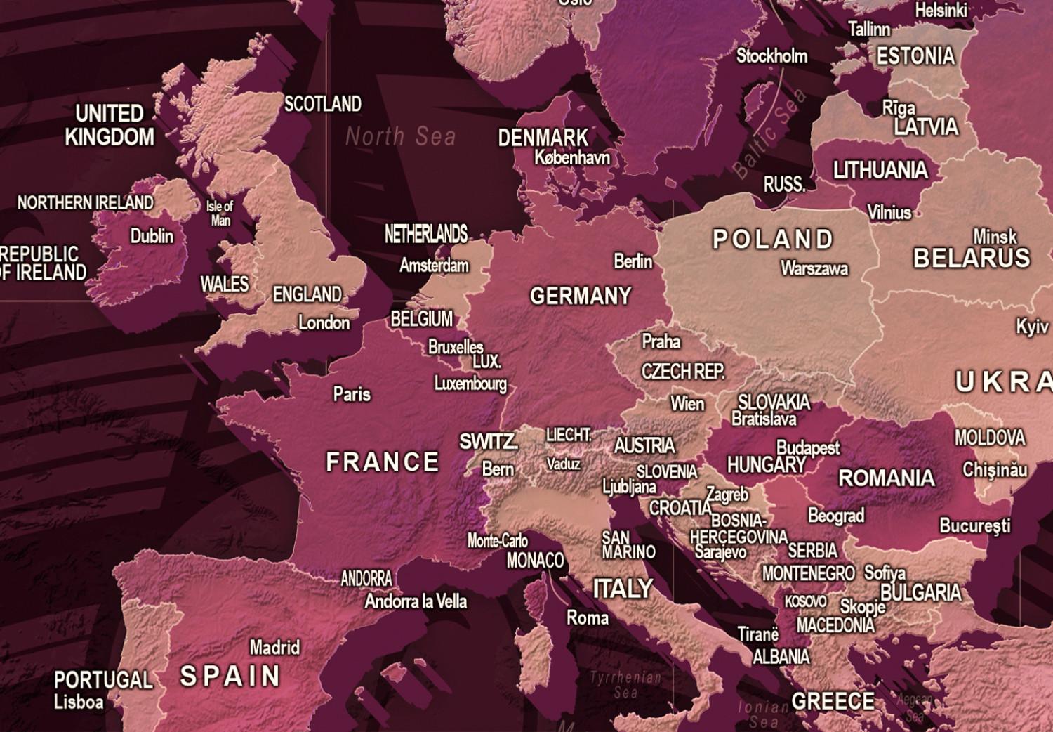 Fotomural a medida Purple World Map