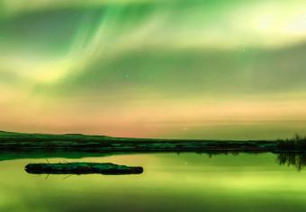 Cuadro moderno Cielo iluminado (1 pieza) - paisaje nocturno sobre un lago tranquilo