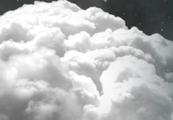Cuadro Globo plateado (1 pieza) - nubes densas y cielo con Luna llena