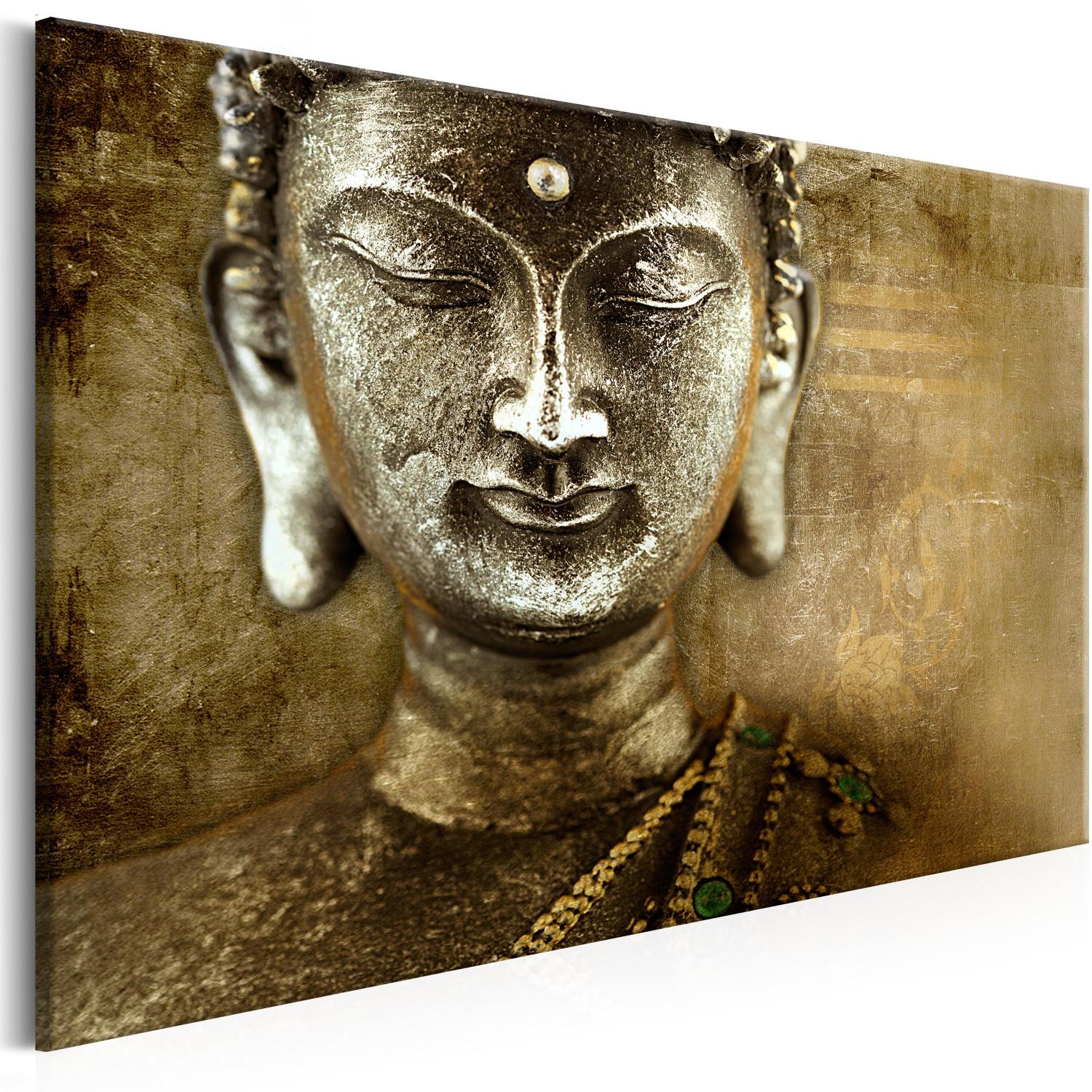 Cuadro El silencio es oro (1 pieza) - escultura oriental de Buda en bronce