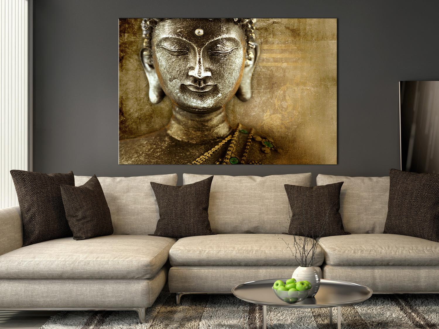 Cuadro El silencio es oro (1 pieza) - escultura oriental de Buda en bronce