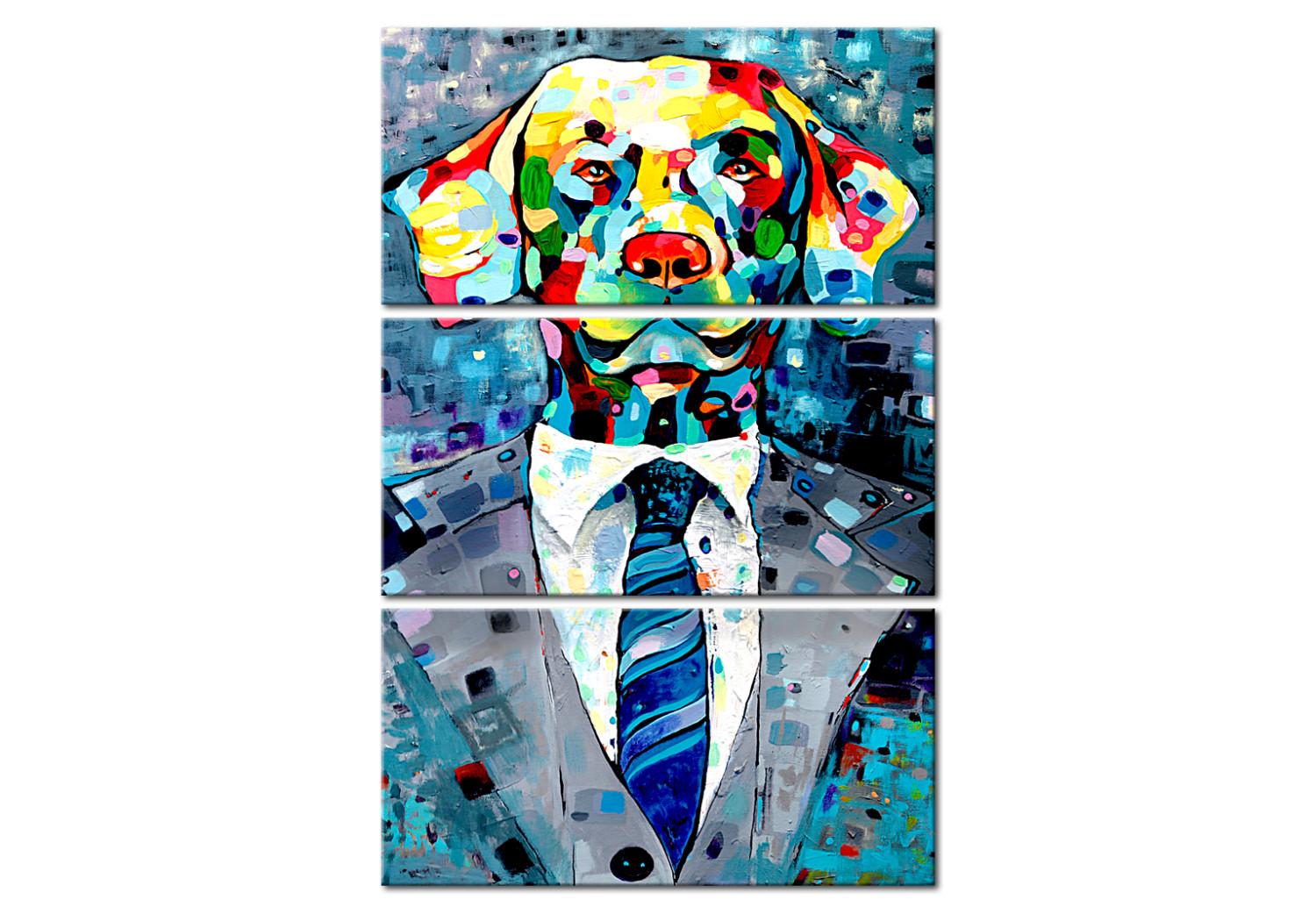 Cuadro decorativo Dog in a Suit (3 Parts)