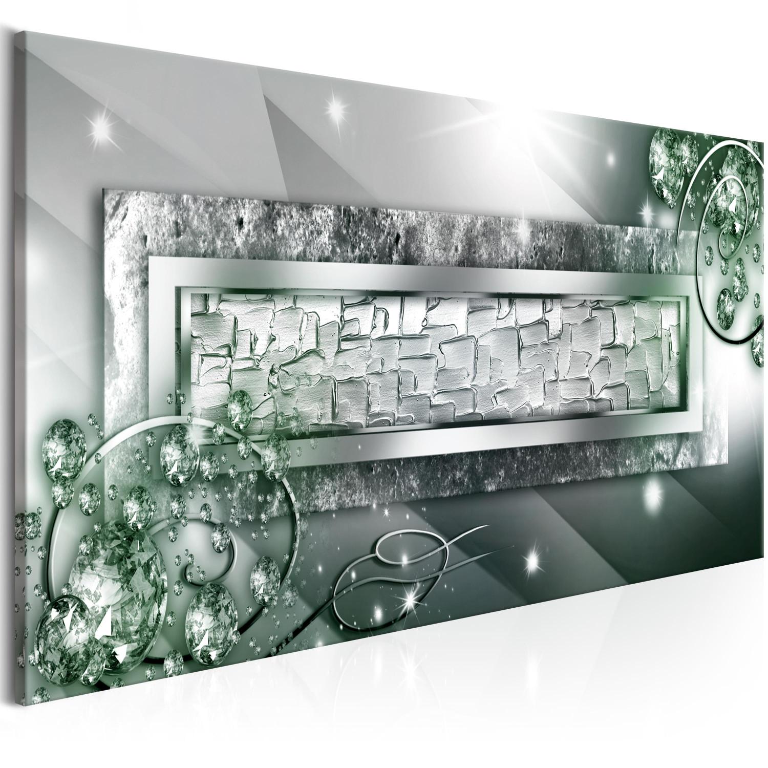 Cuadro decorativo Glass and Crystals (1-part) Wide Green