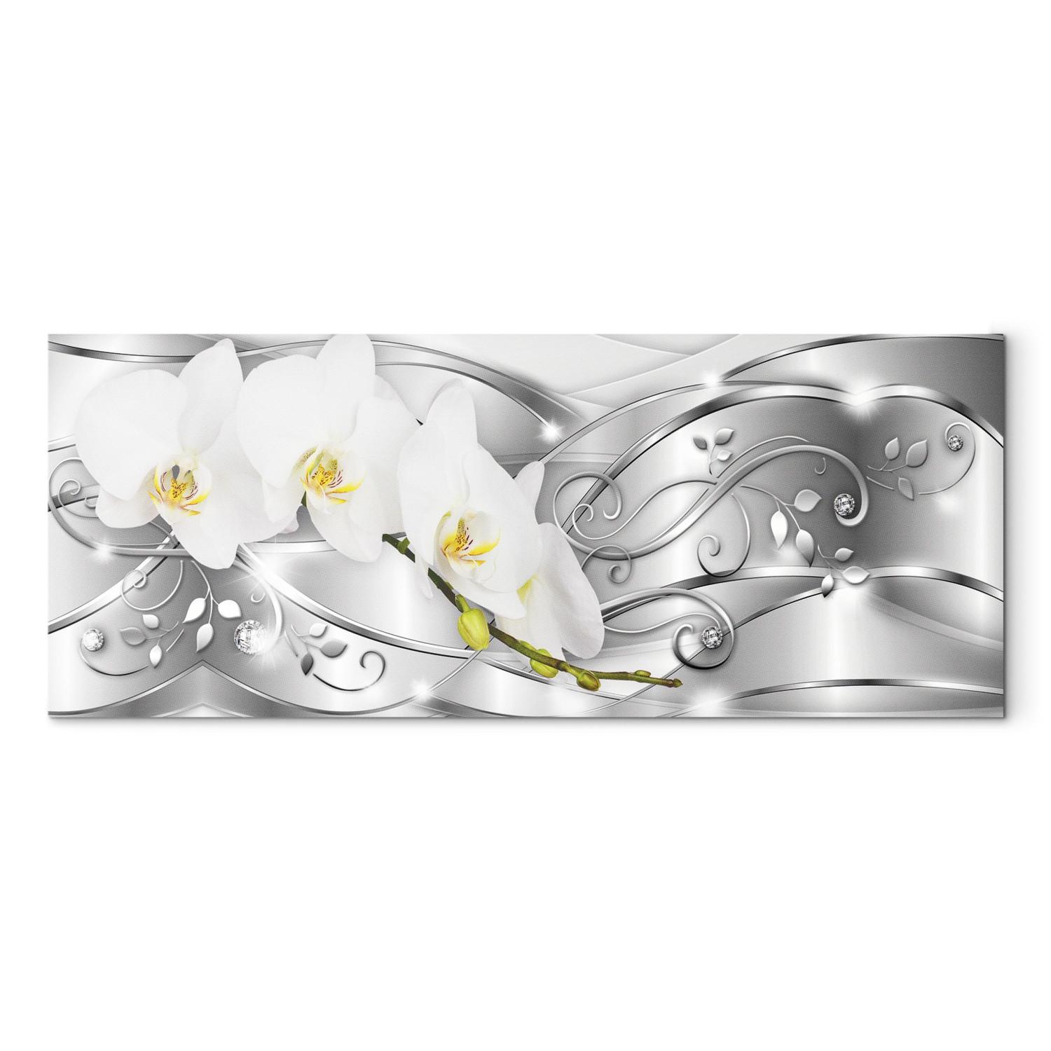 Cuadro decorativo Flowering (1 Part) Wide Silver