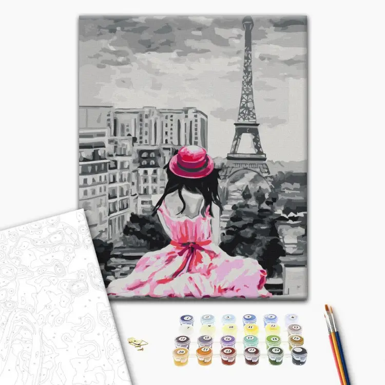 Kit De Pintura Por Números Torre Eiffel – Lienzo 30x40 Cm Con Pinturas Y Pinceles, Decoración Para Salón