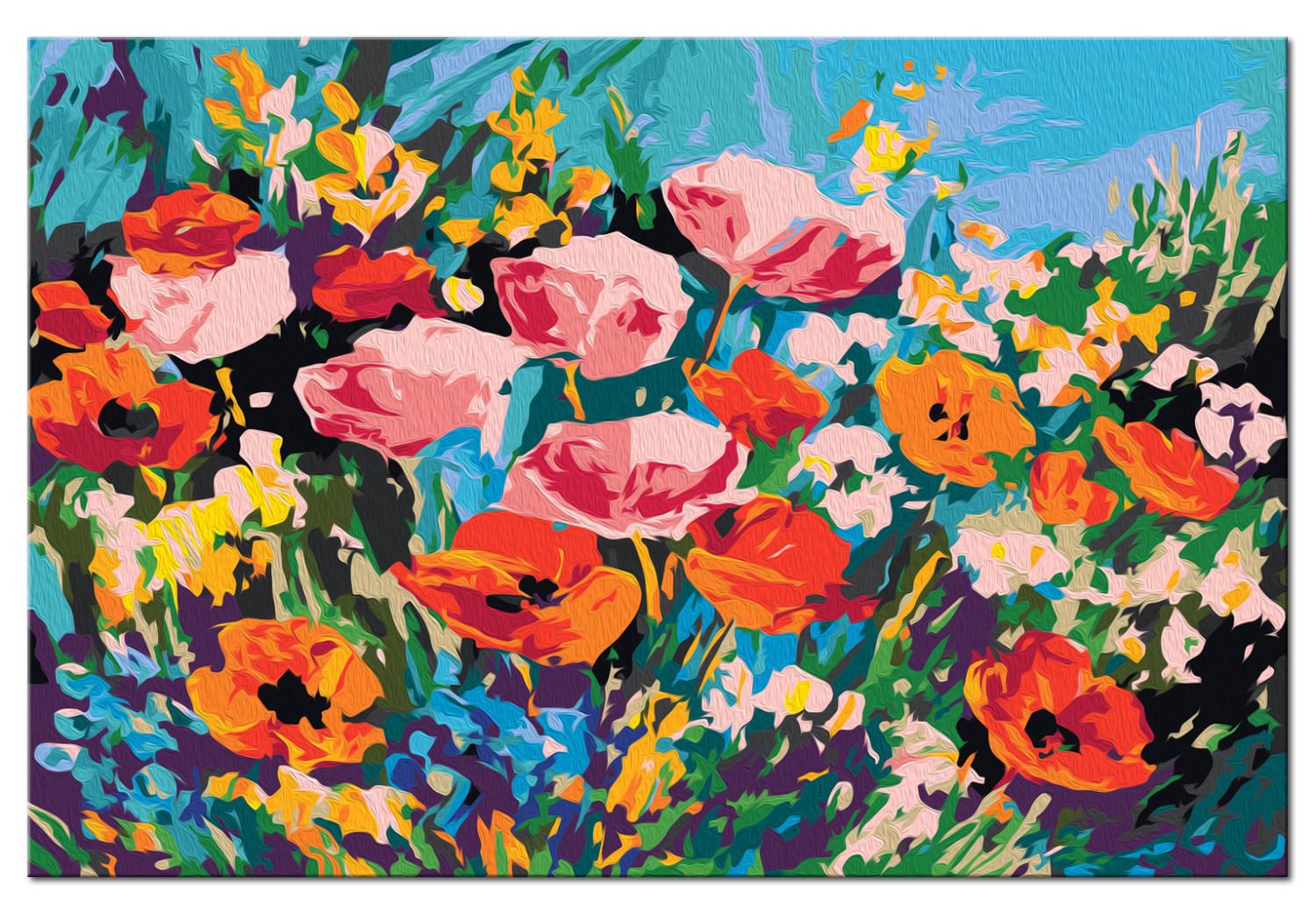 Cuadro para pintar por números Flores silvestres de colores