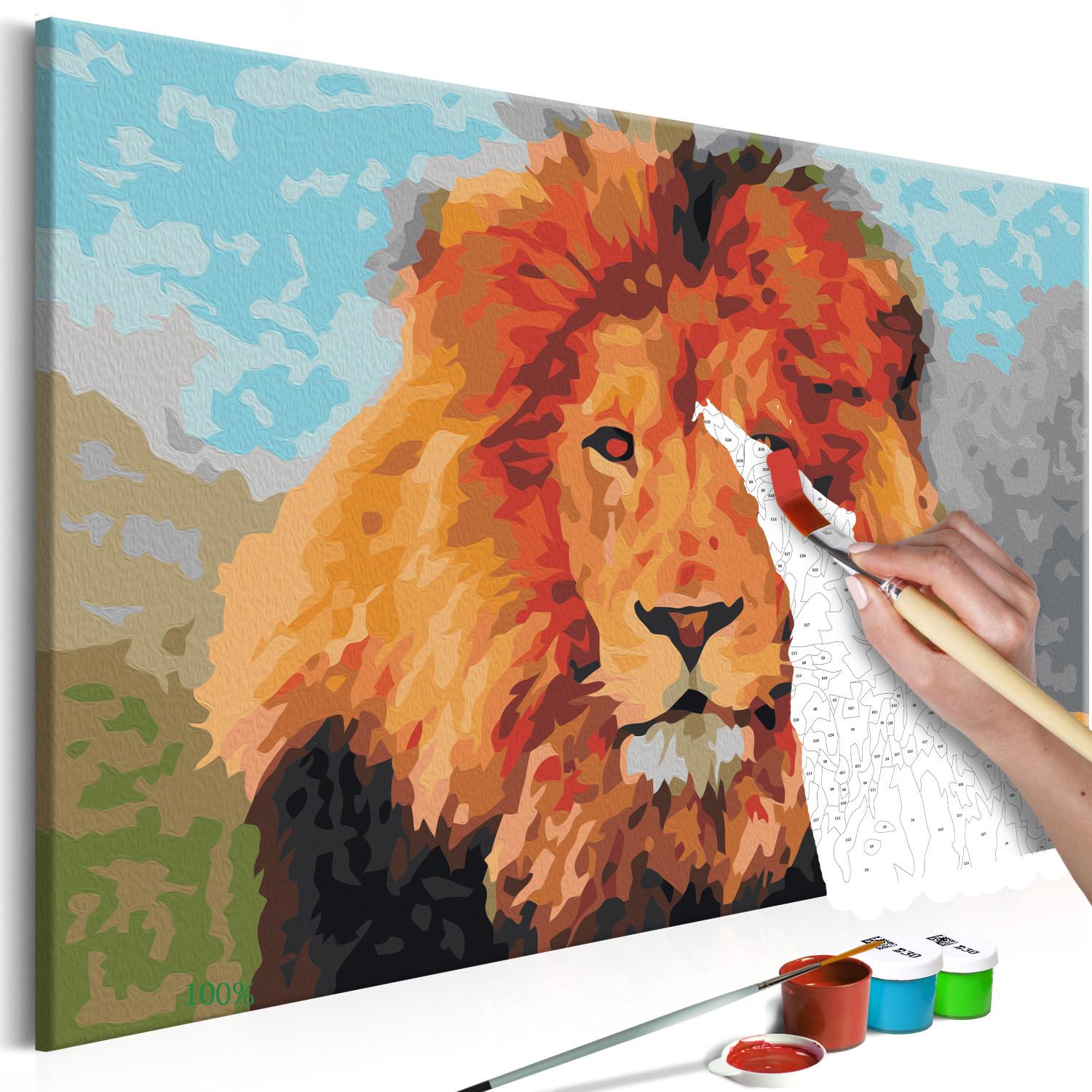 Cuadro numerado para pintar Rey león