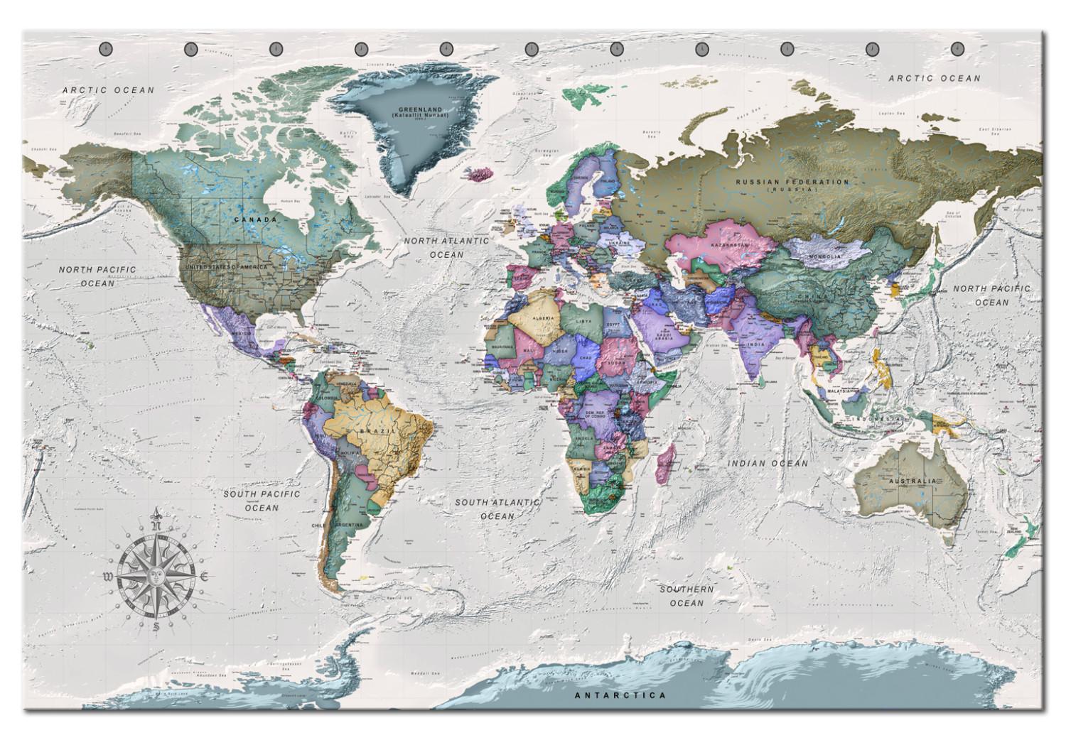 Decoración en corcho World Destinations (1 Part) Wide [Cork Map]