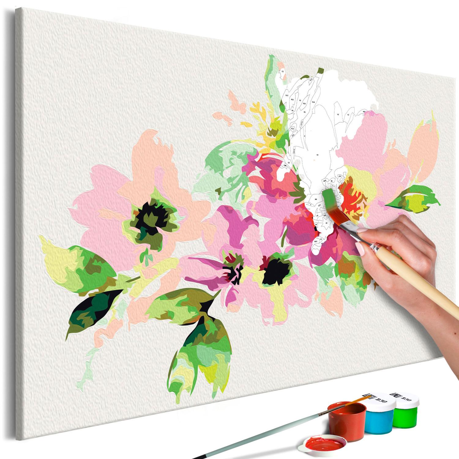 Cuadro para pintar con números Flores de colores