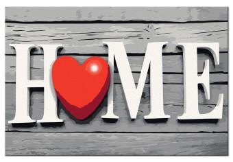 Cuadro numerado para pintar Home with Red Heart