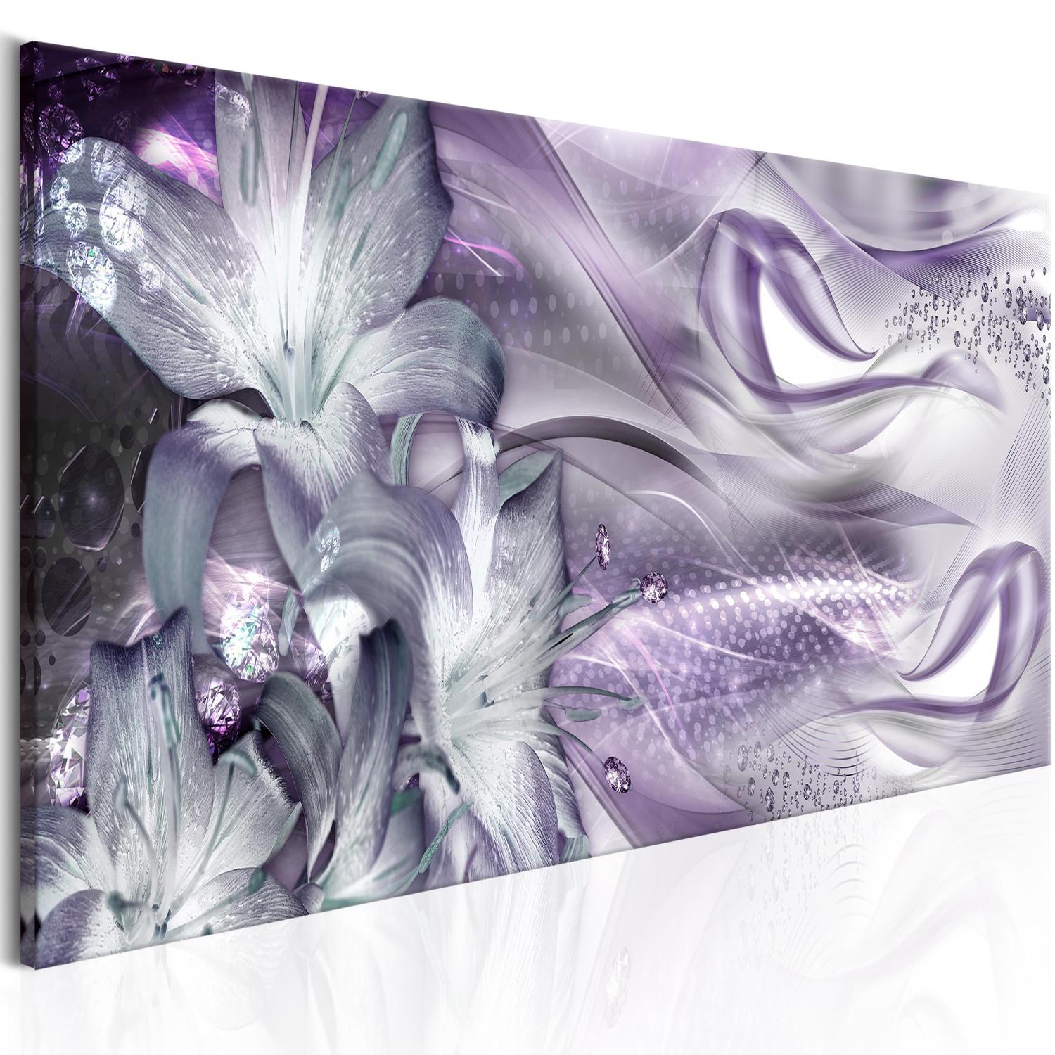 Cuadro decorativo Lilies and Waves (1 Part) Narrow Pale Violet