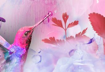 Cuadro Colourful Hummingbirds (5 Parts) Wide Violet