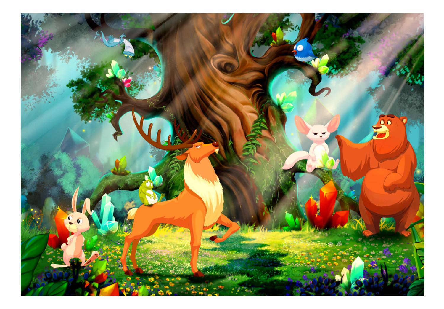 Fotomural decorativo Oso y amigos - animales del bosque para niños