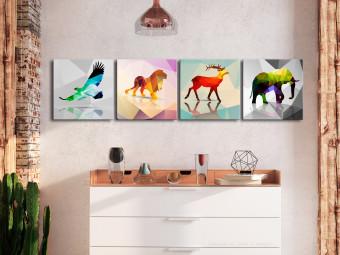 Cuadro decorativo Colourful Animals (4 Parts)
