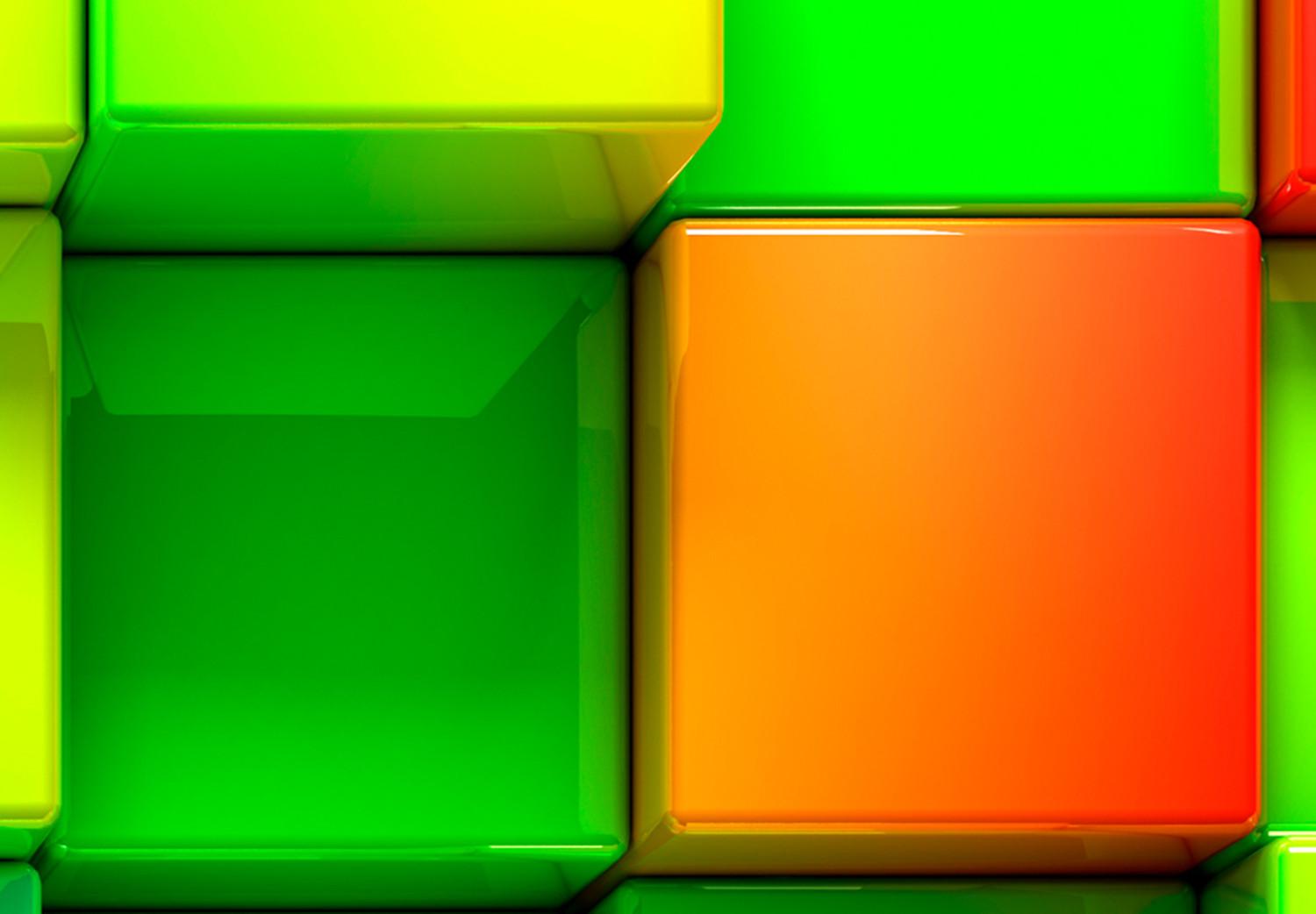 Cuadro moderno Colourful Cubes (5 Parts) Narrow