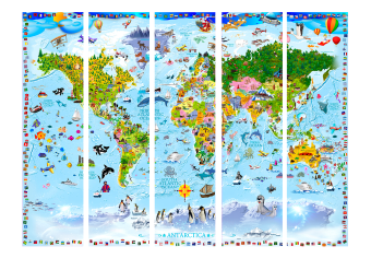 Biombo barato World Map for Kids II [Room Dividers]
