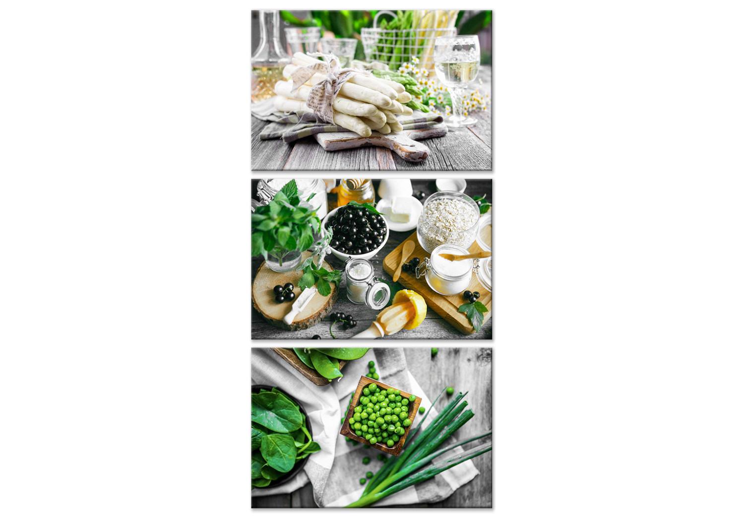 Cuadro moderno Green Kitchen (3 Parts)