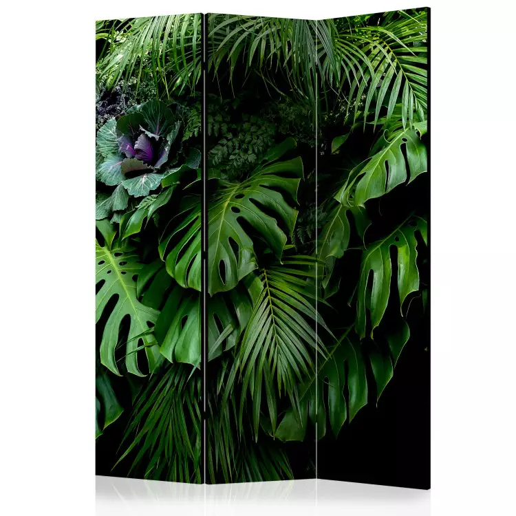 Selva tropical - paisaje de hojas tropicales sobre fondo de selva