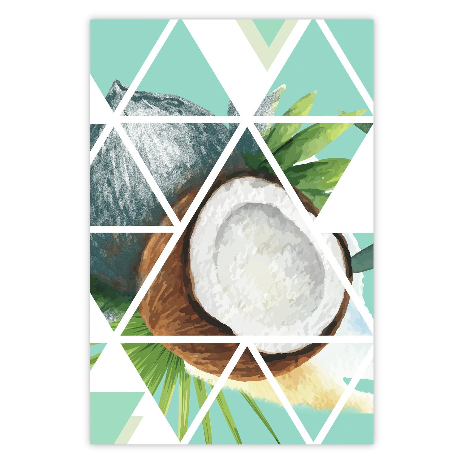 Póster Coco - composición geométrica abstracta con fruta tropical