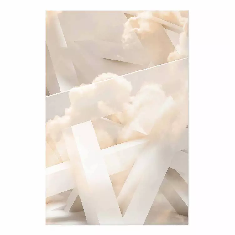 Cartel Abstracción con nubes - letras blancas y densas nubes