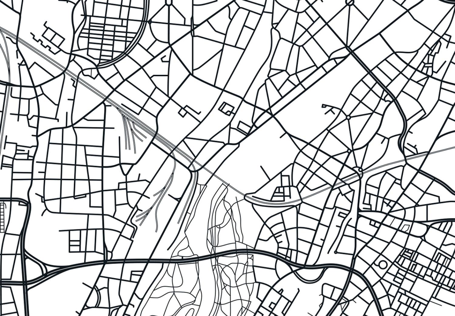 Cartel Mapa de Múnich - blanco y negro sobre claro