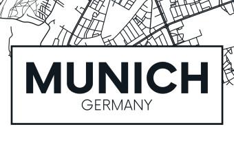 Set de poster Mapa de Múnich - blanco y negro sobre claro