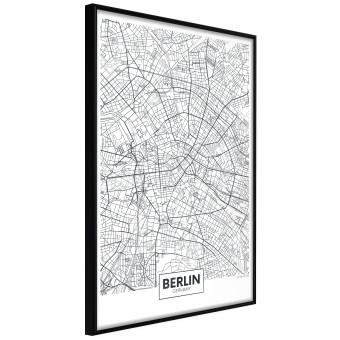 Mapa de Berlín - capital alemana sobre fondo uniforme