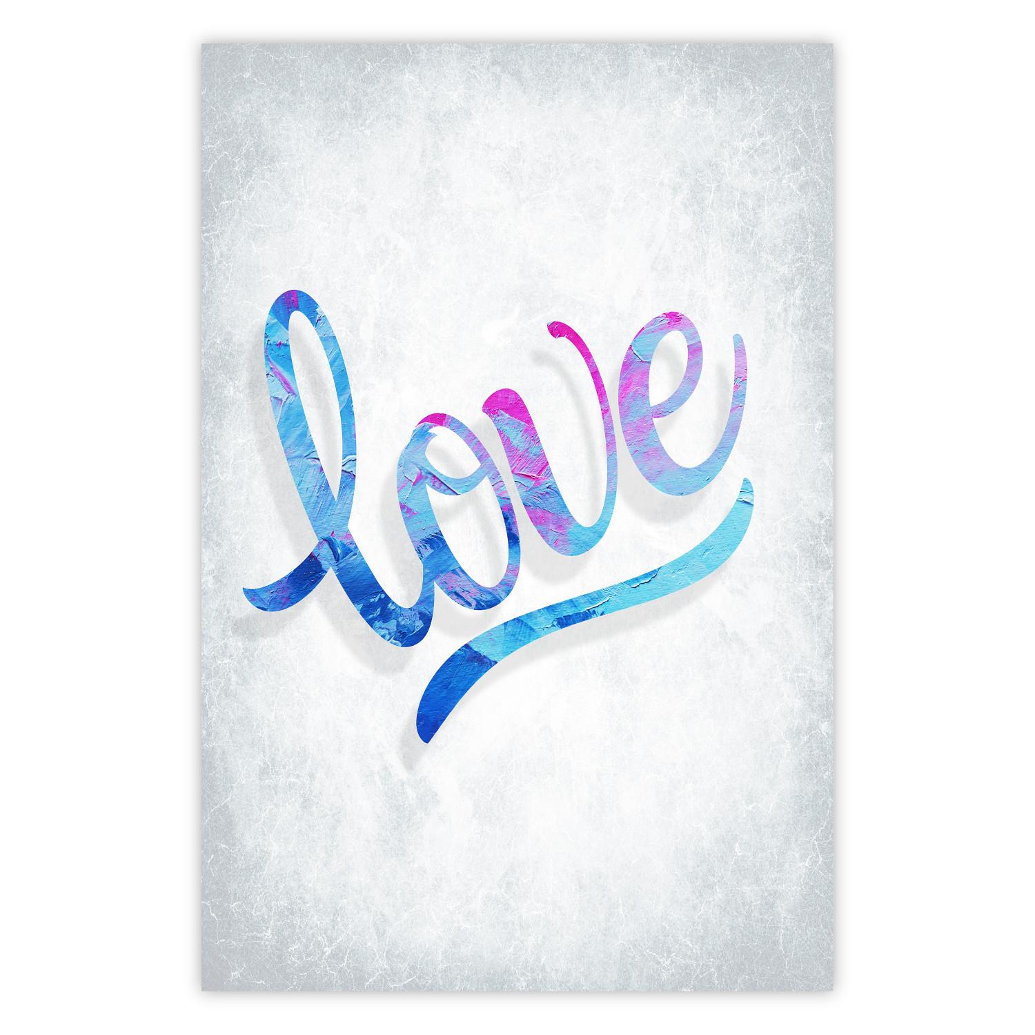 Cartel Composición de amor - texto "love" colorido en claro