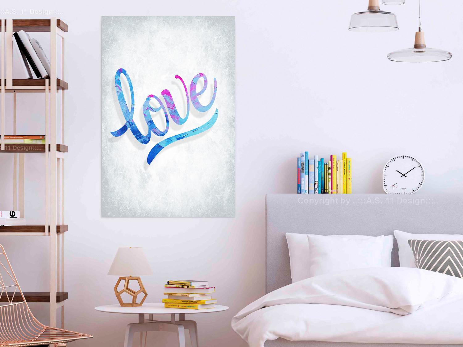 Cartel Composición de amor - texto "love" colorido en claro