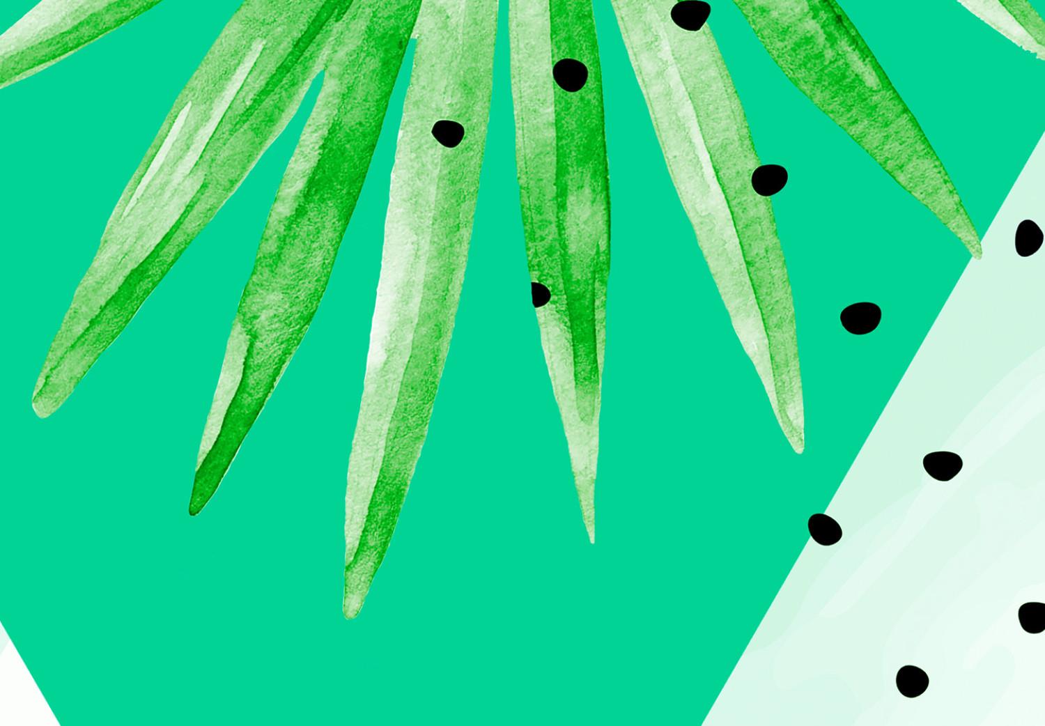 Cartel Vibraciones positivas - texto verde con plantas