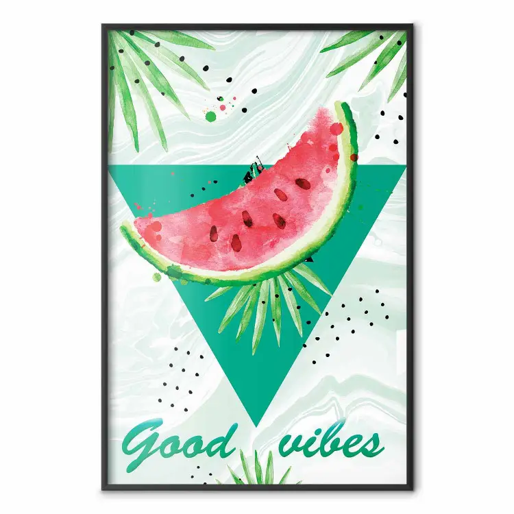Vibraciones positivas - texto verde con plantas