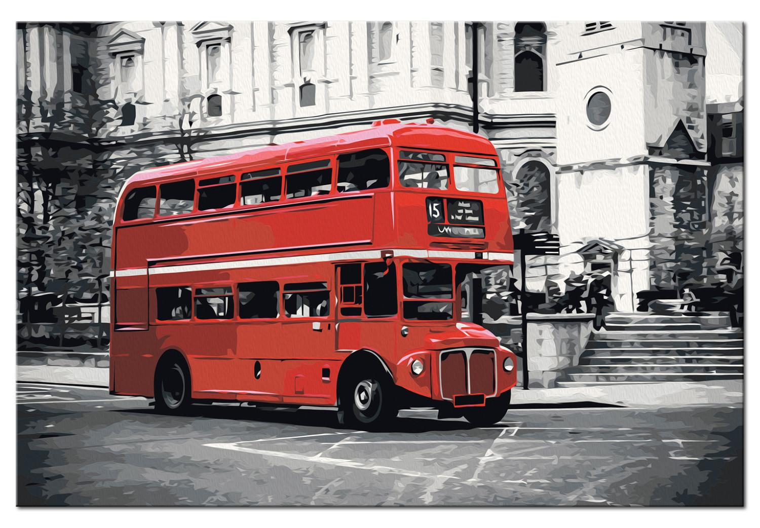  Dibujo para pintar con números London Bus
