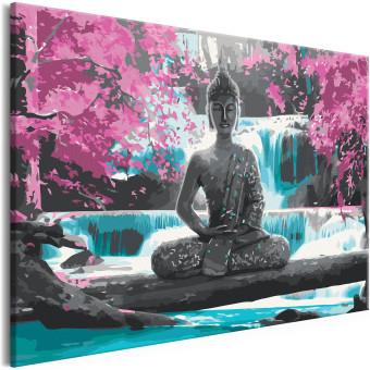 Cuadro para pintar por números Buddha and Waterfall