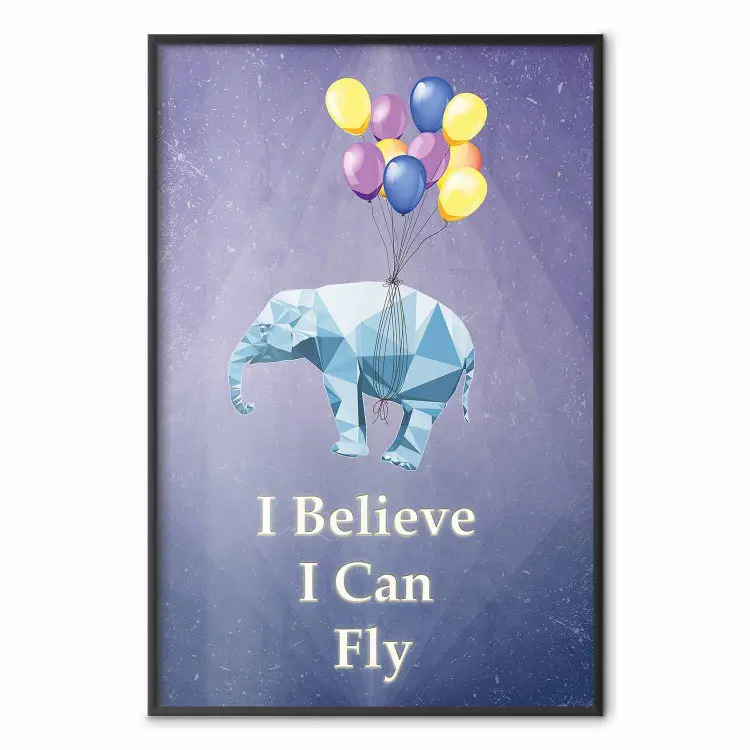 Elefante volador - composición animal con texto