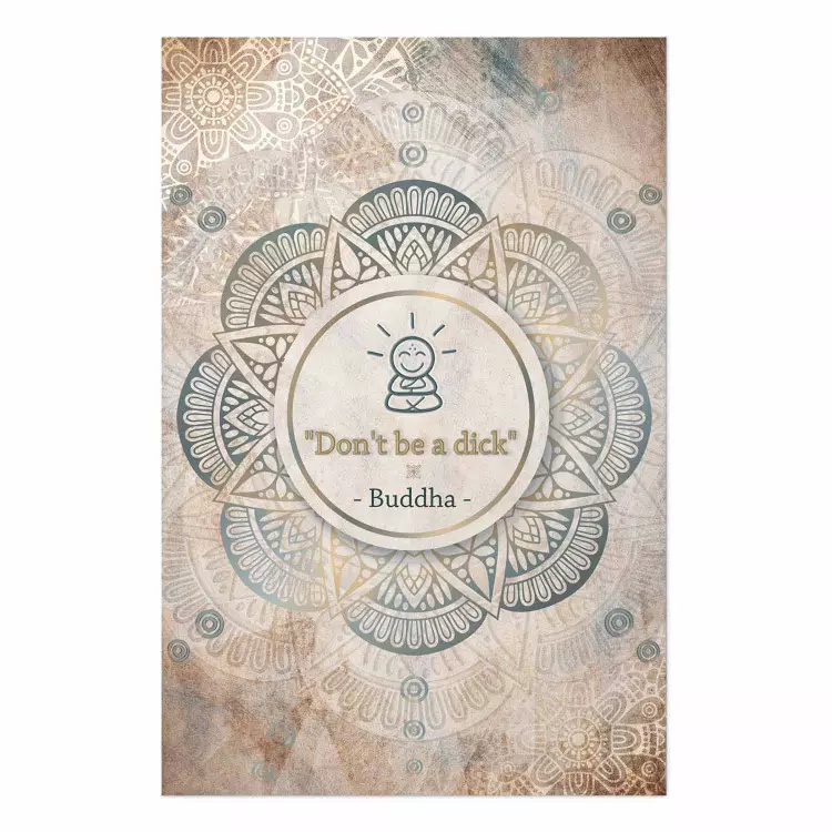 Cartel No seas grosero - composición oriental con Buda y textos Zen