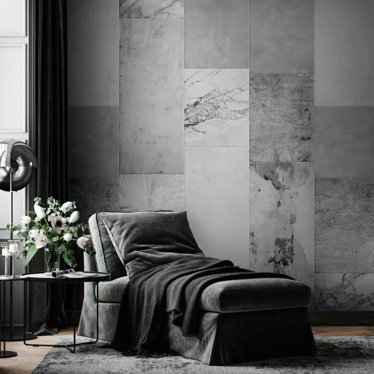 Papel de pared Long Tiles (Grey)