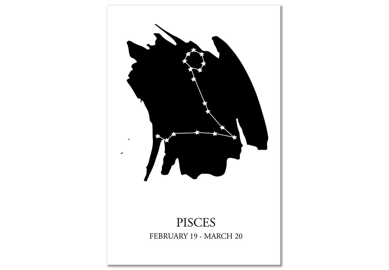 Cuadro decorativo Piscis - un gráfico minimalista que representa el signo del zodíaco