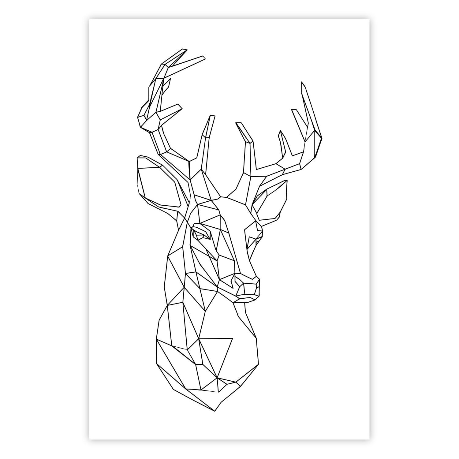 Poster Ciervo geométrico - animal con cuernos