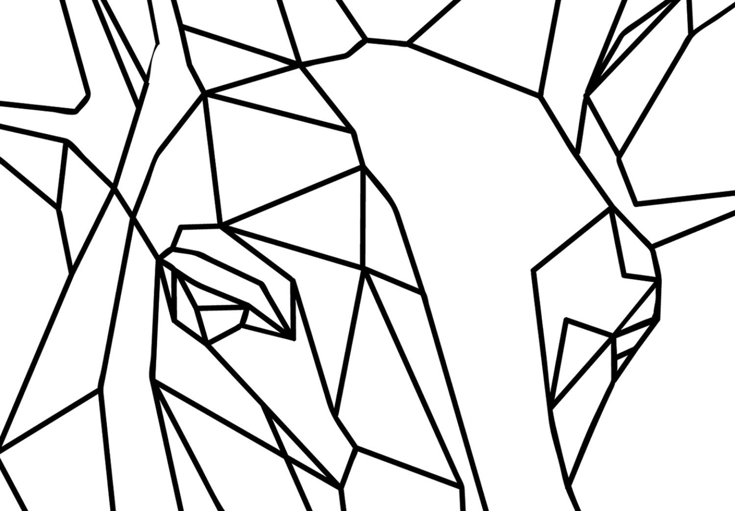 Poster Ciervo geométrico - animal con cuernos
