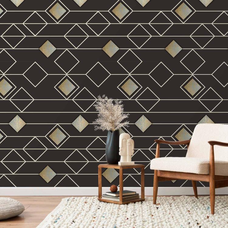 Papel pintado Triangles and Squares (Brown)
