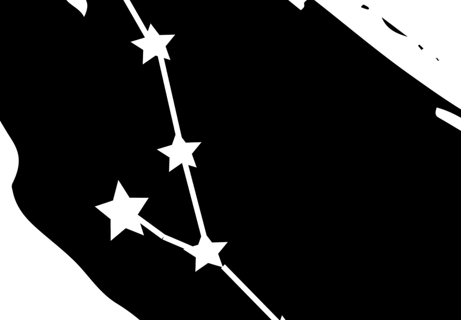 Cuadro moderno Signo del zodiaco Tauro (1 pieza) - motivo gráfico blanco y negro