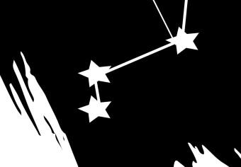 Cuadro decorativo Libra - gráfico en blanco y negro que representa el signo del zodíaco