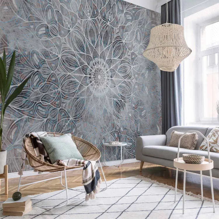 Mandala velada - Motivo oriental con tonos de azul