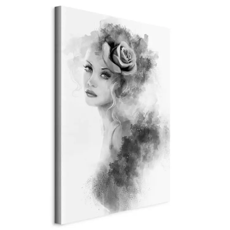 Rosa en Cabello - Rostro de Mujer en Acuarelas