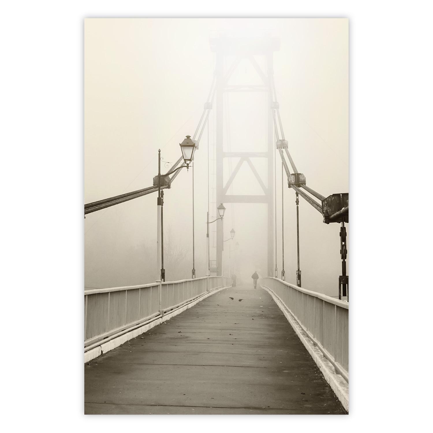 Poster Puente en la niebla: arquitectura urbana