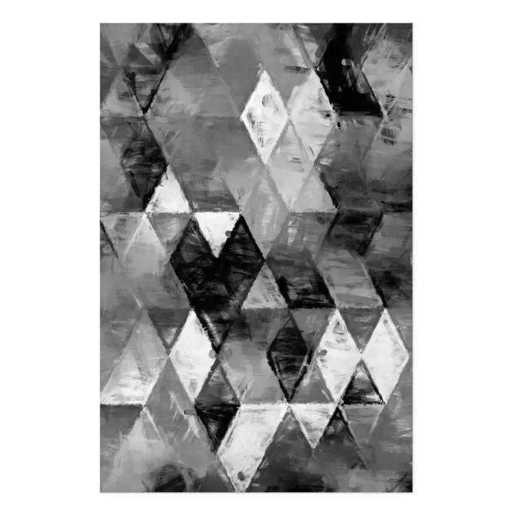 Set de poster Rombos en blanco y negro: formas geométricas