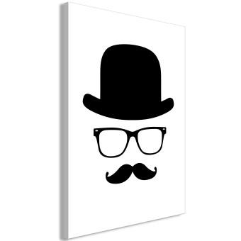 Cuadro decorativo Hombre con sombrero (1 parte) - motivo gráfico en blanco y negro
